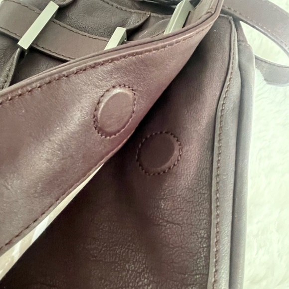 ALLIBELLE LEATHER CROSSBODY BAG PURSE (Deep Plum Purple) - Picture 6 of 6